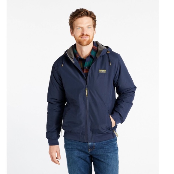 LLBean Green Insulated 3 Season Bomber Hooded Jacket. - Picture 8 of 8